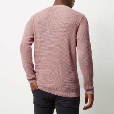 Pink textured jumper